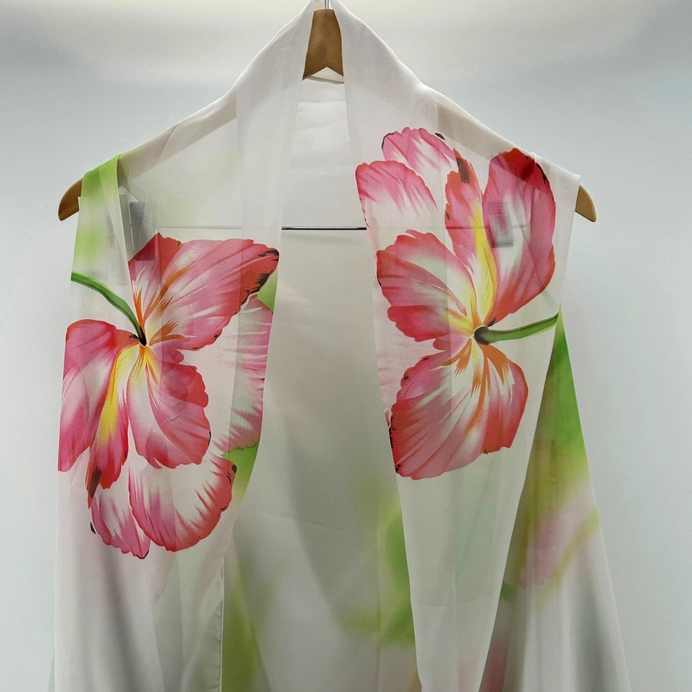 Catherine Lillywhite Multi Wear Floral Vest GC1895 White Pink Green One Size NWT